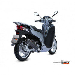 MIVV Exhaust HONDA SH 300 STRONGER Stahl in Schwarz H.049.LBSC