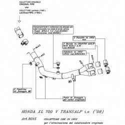 SBK COLL.EL.CAT. HONDA XL 700 V TRANSALP i.e. compatible with original and LeoVince exhaust N/A 8015