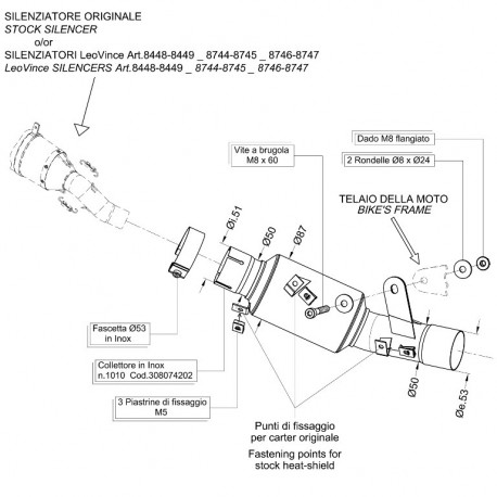 SBK COLL.EL.CAT. KAWASAKI ZX-6R/636 NINJA i.e. compatible with original and LeoVince exhaust N/A 8074