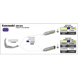 Arrow Racing Krümmer Arrow Endschalldämpfer KAWASAKI ER 6 N 71459MI