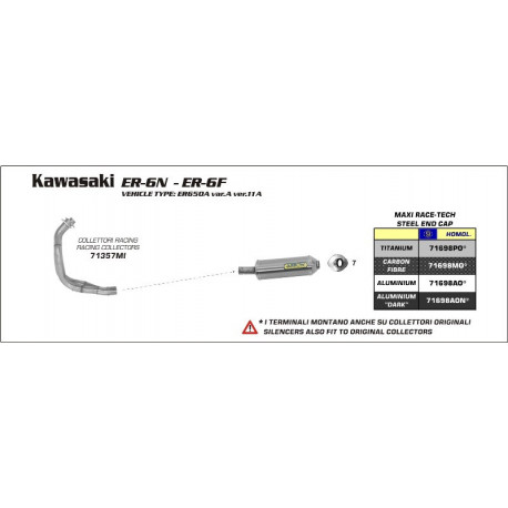 Arrow Racing Krümmer KAWASAKI ER 6 F 71357MI