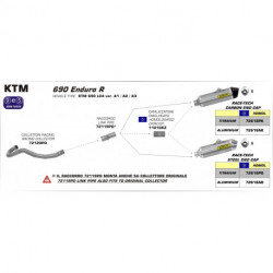 Arrow Verbindungsrohr für Original Krümmer nur Endschalldämpfer X-Kone KTM 690 Enduro 72120PD