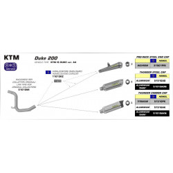 Arrow Endschalldämpfer Thunder Titan mit Carbonendkappe KTM DUKE 125 51510PK