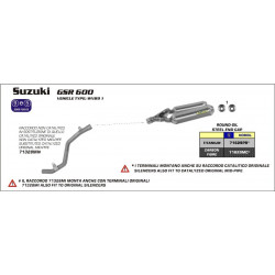 Arrow Kat-Ersatzrohr für Original und Arrow Krümmer SUZUKI GSR 600 71328MI
