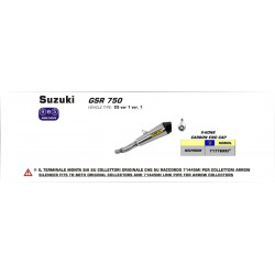 Arrow Endschalldämpfer X-Kone Edelstahl mit Carbonendkappe SUZUKI GSR 750 71776XKI