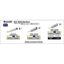 Arrow Endschalldämpfer Street Thunder Titan Edelstahl-Endkappe SUZUKI SVF 650 GLADIUS 71742PO
