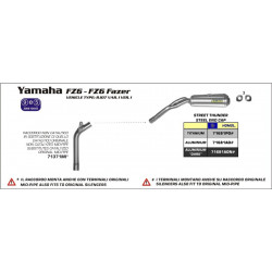 Arrow Kat-Ersatzrohr für Arrow- und Original Endschalldämpfer YAMAHA FZ6 600 FAZER S2 71371MI