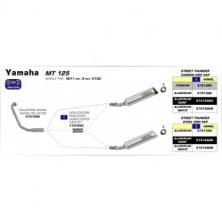 Arrow Endschalldämpfer Street Thunder Aluminium Edelstahl-Endkappe YAMAHA MT-125 51513AO