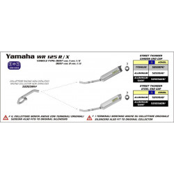 Arrow Endschalldämpfer Street Thunder Aluminium Edelstahl-Endkappe YAMAHA WR 125 R 52505AK