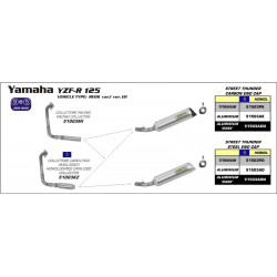 Arrow Endschalldämpfer Street Thunder Aluminium Edelstahl-Endkappe YAMAHA YZF R 125 51503AO