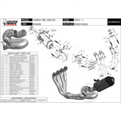 MIVV Exhaust HONDA CBR 1000 RR SPEED EDGE Edelstahl mit Carbon Endkappe X.HO.0005.SRX