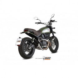 MIVV Exhaust DUCATI SCRAMBLER 800 X-cone Edelstahl Schwarz lackiert D.032.LP1