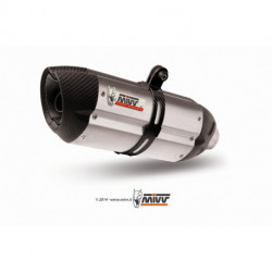 MIVV Exhaust DUCATI SCRAMBLER 800 SUONO Edelstahl mit Carbon Kappe D.032.L7