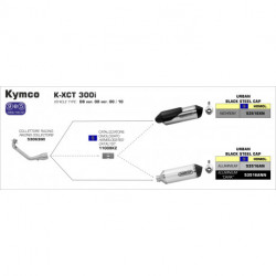 Arrow Endschalldämpfer Urban Aluminium Dark Edelstahl-Endkappe Black KYMCO K-XCT 300 53516ANN