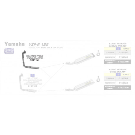 Arrow Krümmer YAMAHA YZF R 125 51011MI