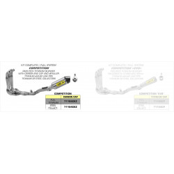 Arrow Komplettanlage Competition Racing Race Tech Titan mit Carbonendkappe Edelstahl Krümmer und Titan Verbindungsrohr KAWASAKI 