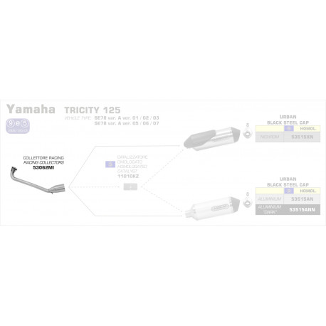 Arrow Krümmer Racing YAMAHA Tricity 125 53062MI