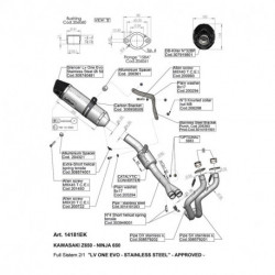 SBK LV ONE EVO 2/1 KAWASAKI Z 650/NINJA 650 INOX with catalyst FULL SYSTEM 14181EK