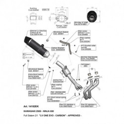 SBK LV ONE EVO 2/1 KAWASAKI Z 650/NINJA 650 CAR with catalyst FULL SYSTEM 14182EK
