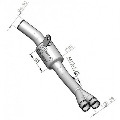 SBK EU-APPROVED CATALYTIC CONVERTER MANIFOLD N/A 16001
