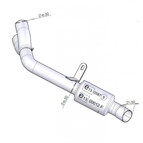 SBK EU-APPROVED CATALYTIC CONVERTER MANIFOLD N/A 16003