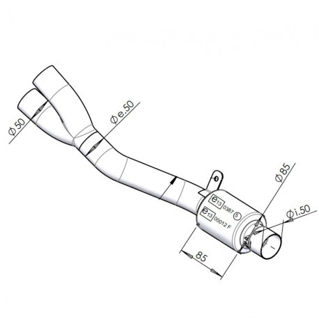 SBK EU-APPROVED CATALYTIC CONVERTER MANIFOLD N/A 16004