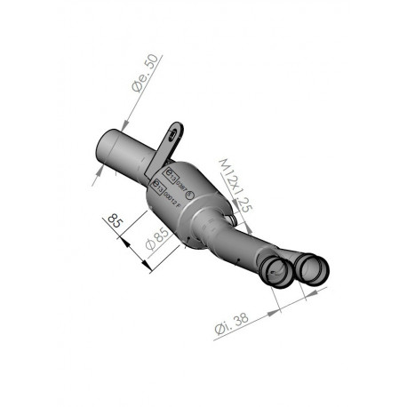 SBK EU-APPROVED CATALYTIC CONVERTER MANIFOLD N/A 16005