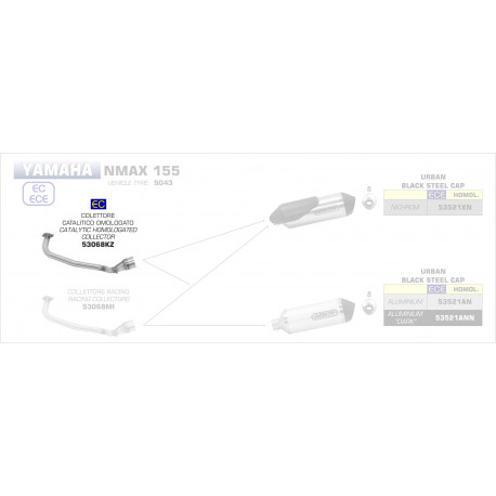 Arrow Krümmer mit Kat YAMAHA NMAX 155 53068KZ