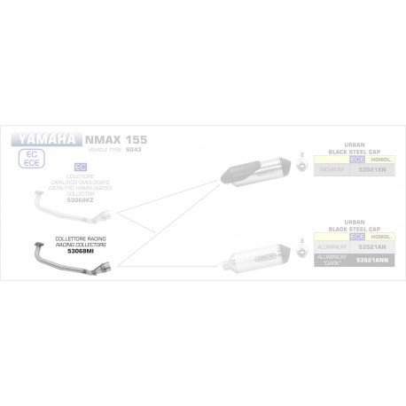 Arrow Krümmer ohne Kat YAMAHA NMAX 155 53068MI