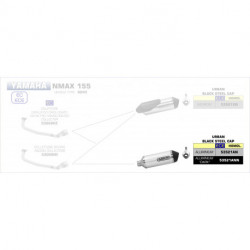 Arrow Endschalldämpfer Urban Aluminium Schwarz mit Edelstahl-Endkappe Black YAMAHA NMAX 155 53521ANN