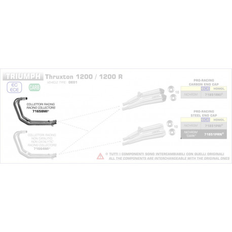 Arrow Racing Krümmer TRIUMPH Thruxton 1200 71658MI
