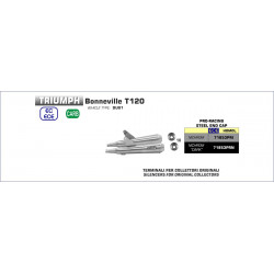 Arrow Pro-Racing Edelstahl Schwarz mit Edelstahlendkappe TRIUMPH Bonneville T120 71853PRN