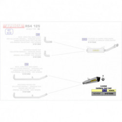 Arrow Endschalldämpfer Hochgelegte Version X-Kone Edelstahl mit Carbonendkappe APRILIA RS4 125 51515XKI