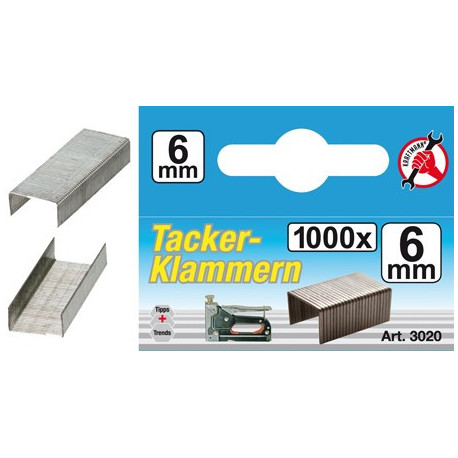 Klammern à 1000 Stück, 6 mm