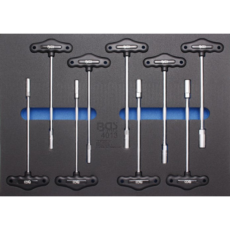 3/3 Werkstattwageneinlage: T-Griff-Steckschlüssel-Satz, 9-tlg.