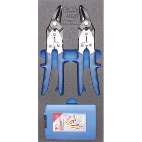 1/3 Werkstattwageneinlage: Stufenbohrer- / Blechscheren-Satz, 5-tlg.