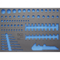 3/3 Werkstattwageneinlage (408x567x32 mm), leer, für Steckschlüssel-Einsätze / Maul-Ringschlüssel