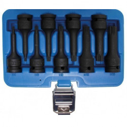 Kraft-Bit-Einsatz-Set, Innenvielzahn M4-16, 12,5 (1/2), 9-tlg.
