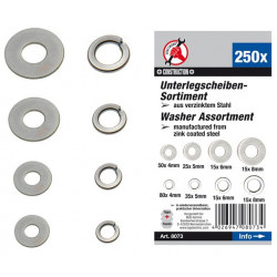 Unterlegscheiben-Sortiment, 250-tlg.