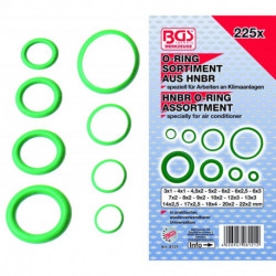 HNBR O-Ring-Sortiment, 3-22 mm Ø, 225-tlg.