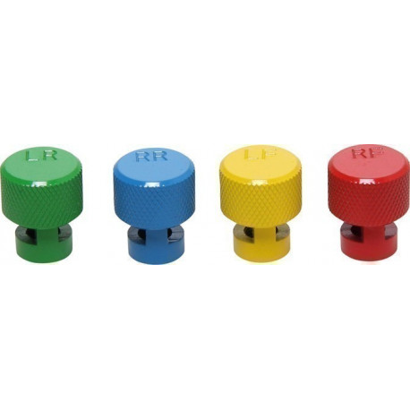 Farbkodierte Reifenluft-Ablasskappen für "RDKS" Ventile, 4tlg.