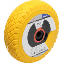 PU-Rad für Sackkarre / Bollerwagen, gelb/schwarz, 260 mm