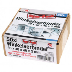 Winkelverbinder, Spar-Pack (50 Stück), verzinkt, 40x40x40x2 mm